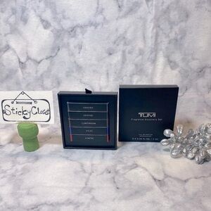 TUMI Discovery Gift Set-Unwind,Atlas,Continuum,Awaken-2ml,0.06oz-5pc-BOXED-NEW